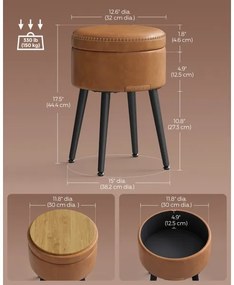 Pouf in pelle CORE colore cognac