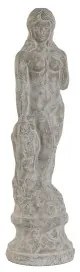 Statua Decorativa Home ESPRIT Grigio Donna Romantico Finitura invecchiata 17 x 17 x 61 cm
