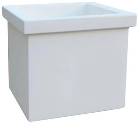 Vaso per piante e fiori SIEPI EURO3PLAST in polietilene bianco H 41 cm L 47 x P 47 cm