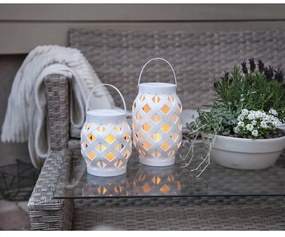 Lanterna bianca Lanterna, altezza 16 cm Flame - Star Trading