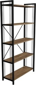 Libreria 5 Ripiani Stile Industrial 88x34x180 Derek Rovere