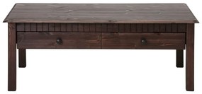 Tavolino in pino massiccio marrone scuro con 2 cassetti Linda - Støraa