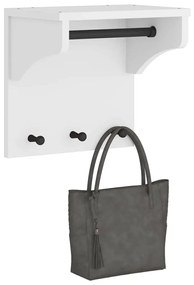 Appendiabiti Da Parete Sandnes Bianco 43x30x42 Cm Legno Di Pino /