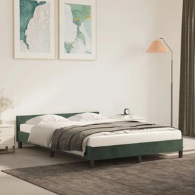 Giroletto Senza Materasso Verde Scuro 140x200 Cm İn Velluto /