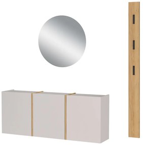 Set di mobili da ingresso color crema/di colore naturale 168x200x27 cm Libbiano – Germania