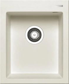 Lavello integrato 1 vasca in granito bianco PYRAMIS Voyager L 50 x L 41 cm