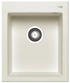Lavello integrato 1 vasca PYRAMIS Voyager granito L 50 x L 41 cm bianco