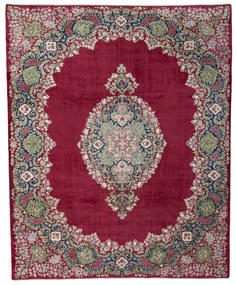 Kerman Tappeto 380x310 Rosso (Iran) Annodato A Mano