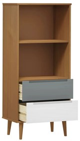 Libreria molde marrone 60x35x133,5 cm in legno massello di pino