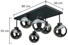 Lampadario a plafone DEA 6xE14/60W/230V nero/fumé nero