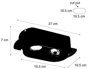 Set di 6 faretti da incasso arrotondati bianchi GU10 50mm 2-Luci - Hubs