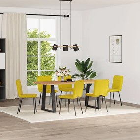 Sedie Da Pranzo 6 Pz Gialle İn Velluto /