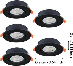Eglo 902266 - Set da 5 faretti da incasso a LED BARRANCO LED/4,8W/230V nero