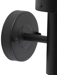 Lampada da parete per esterni nera con sensore di movimento IP44 - Gleam