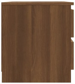 Comodino rovere marrone 50x39x43,5 cm in legno multistrato