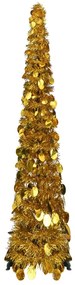 Albero Di Natale Artificiale Apribile Dorato 120 Cm Pet /