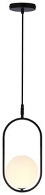 Lampada a sospensione nera con paralume in vetro 18,5x15 cm Cordel - Candellux Lighting