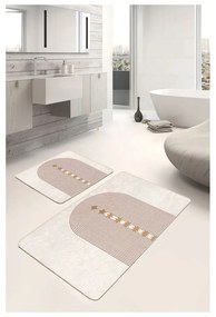 Set di tappetini per il bagno beige in velluto 2 pz 60x100 cm – Mila Home