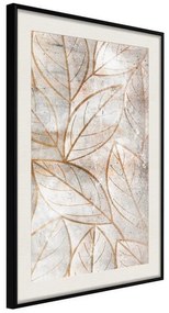 Poster  Copper Leaves  Cornice Quadri Cornice nera con pass-partout, Larghezza x Altezza Home decor 30x45