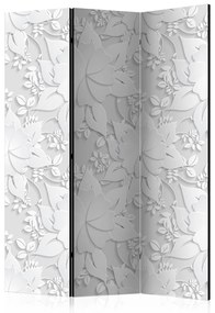 Paravento Piccoli fiori bianchi (3 parti) - composizione floreale