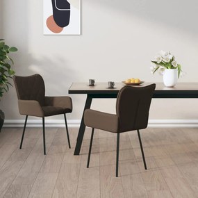 Sedie Da Pranzo 2 Pz Tortora İn Tessuto /