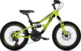 Bicicletta per Bambini Mountain Bike 20" Twenty Full 20 Cambio Shimano 21V Telaio in Acciaio Verde...