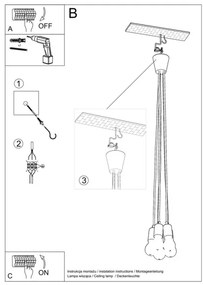 Lampadario su filo DIEGO 5xE27/60W/230V verde