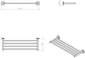 Rack portasciugamani 61x20 Cromo Cosmic Duo Round 2620168