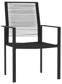 Set mobili da pranzo da giardino 7 pz nero