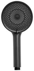 Soffione per doccia nero opaco in plastica ø 12 cm Softwater – Wenko