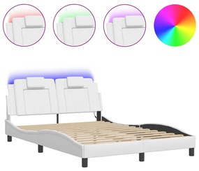 Giroletto con luci led bianco 120x200 cm in similpelle