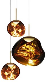 Melt Trio Rotondo Lampada LED a Sospensione Oro - Tom Dixon