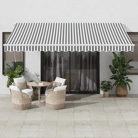 Tenda Sole Retrattile Automatica 450x350 Cm Antracite E Bianco /
