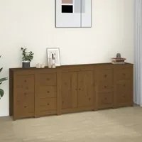 Credenza Miele 230x35x80 cm in Legno Massello di Pino 3114087