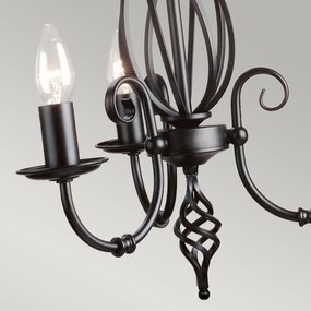 Lampadario Classico Artisan Acciaio Nero 3 Luci E14