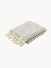Coperta in lana con motivo a zig-zag e frange Tyrol