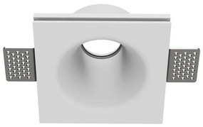 Portafaretto GU10 e MR16 in Gesso Pitturabile Quadrato Ø120x120 mm Materiale Gesso