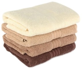 Set di 4 asciugamani in cotone marrone Home, 50 x 90 cm Rainbow - Foutastic