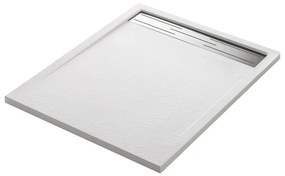 Piatto doccia SENSEA in resina Neo Metal Grid bianco L 70 x L 90 x H 3 cm opaco effetto pietra