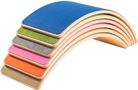 Tavola di equilibrio montessori blu/di colore naturale in pino massiccio 80x30x18 cm Montessori – Meowbaby