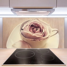 Panel Kuchenny Kubek Róża Sztuka 100x50 cm