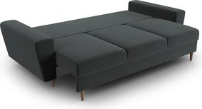 Divano grigio scuro allungabile e con contenitore con rivestimento in velluto 235 cm Kyoto – Cosmopolitan Design