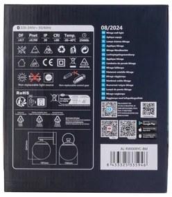 Aigostar - LED RGBW Applique dimmerabile MESH Smart LED/8W/230V + +TC