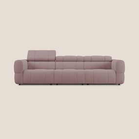 Giotto Divano modulare a 3 sedute con opzione relax elettrico in microfibra effetto velluto impermeabile T09
