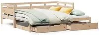 Dormeuse con Letto Estraibile e Cassetti 90x200cm Massello Pino 3302231