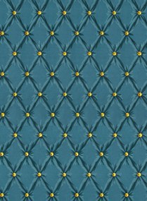 Mindthegap Carta da parati Tufted Panel - Blue/ Gold