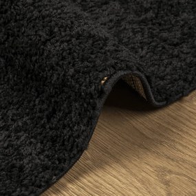 Tappeto Shaggy a Pelo Lungo Moderno Nero 200x200 cm