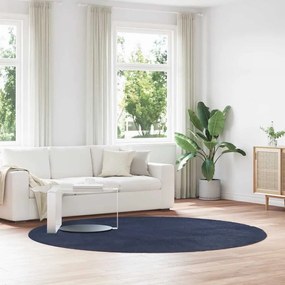 Tappeto Shaggy A Pelo Lungo Navarra Blu Marino 240x240 Cm /