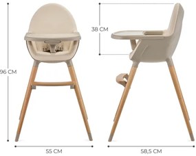 KINDERKRAFT - Sedia da pranzo per bambini 2v1 FINI2 faggio/beige