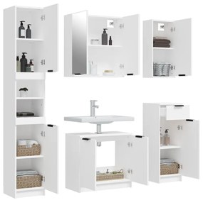 Set di mobili da bagno 5 pz bianco in legno multistrato